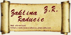 Žaklina Radučić vizit kartica